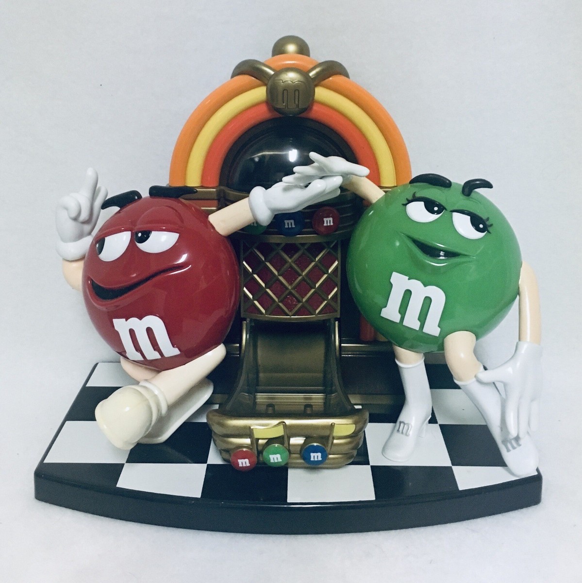 M&M ROCK & ROLL CAFE JUKEBOX CANDY DISPENSER, Red & Green M&Ms