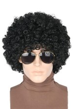 70s 80s Afro Wig Black Short Curly Hair Men Women Disco Rock Hippie Costume