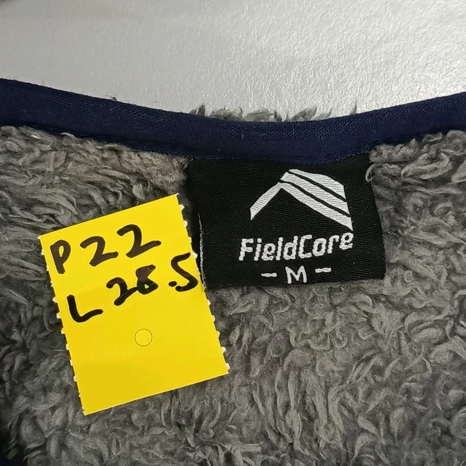 Fieldcore Fleece Jacket Men Round Neck Full Zipper Gray 22x28.5 Size M - Image 2 of 4