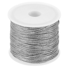 20m/22yards Metallic Cord, 1Roll 0.8mm Dia Ornament String Thread, Silver
