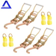 4 Set Wheel Lift Straps With 2 Ratchets J Finger Tow Straps 3333 Lbs Capacity