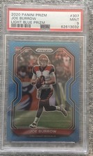 2020 Panini Prizm Joe Burrow Rookie #307 Light Blue Prizm PSA 9 Bengals