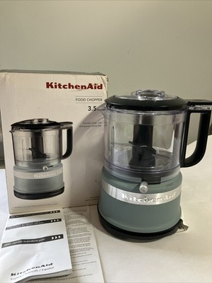 KitchenAid KFC3516MF 3.5 Cup Food Chopper, Matte Fog Blue Used W/ Box -Tested!