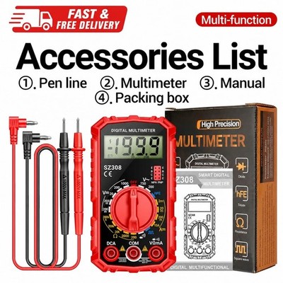 SZ308 Digital Multimeter Square Wave Test Voltage Resistance Meter AC/DC