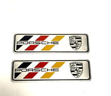 2 Pcs Decorative 3d Aluminum Emblem Sticker For Porsche . 2 Pcs Decorative 3d Aluminum Emblem Sticker For Porsche .