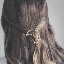 Boho Moon Hair Clip Barrette Gold Crescent Moon Hairpin Hair Clip Metal Minim...