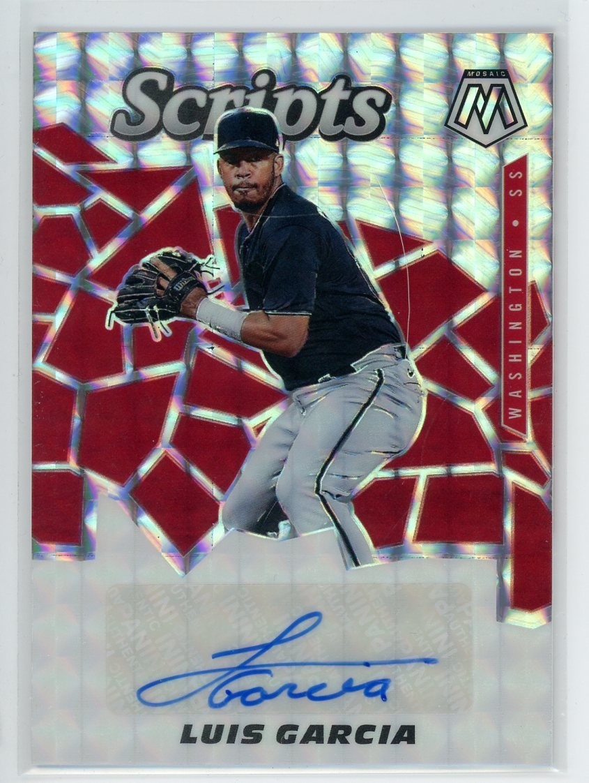 2021 Panini Mosiac Luis Garcia Scripts Auto Autograph Prizm Yankees
