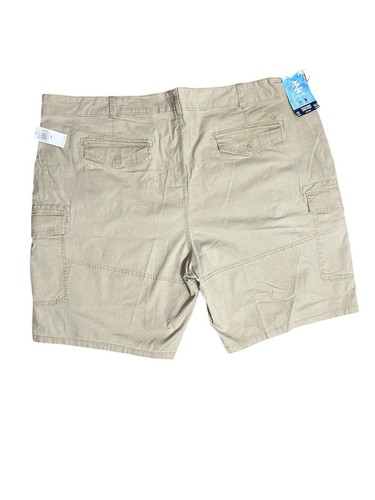 Izod Saltwater Cargo Shorts Men’s Big & Tall Size 52” 10.5" Inseam Khaki New - Picture 2 of 8