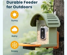 VINGUYS Smart Bird Feeder Camera Solar Powered – Green