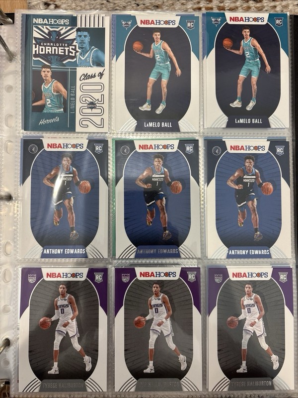 2020 NBA Basketball Card Lot (ANTHONY EDWARDS, LAMELO BALL, TYRESE HALIBURTON RC