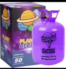 1 Planet Helium disposable Helium Balloon Tank Party Kit Fills 50 Balloons