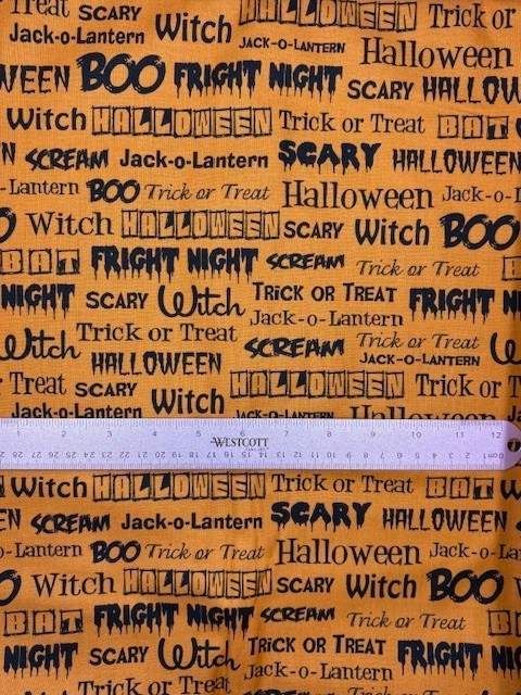 Windham Fabrics Fright Night de Whistlers Studio naranja negro por 44" 33659 Foto 2 de 4
