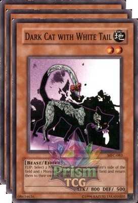 X3 Playset Dark Cat with White Tail MFC-083 Yugioh