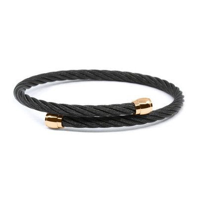 Charriol Celtic 4mm Cable Bangle Black Rose Gold-Tone M 04-302-00144-1-M