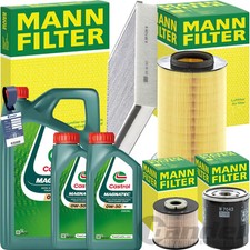 MANN INSPEKTIONSPAKET+CASTROL 0W-30 ÖL passend für FORD FOCUS 3 C-MAX 2.0 TDCI