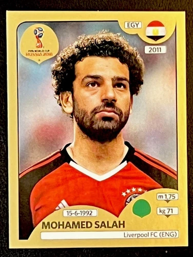2018 FIFA World Cup Russia Gold Sticker Mohamed Salah - Egypt
