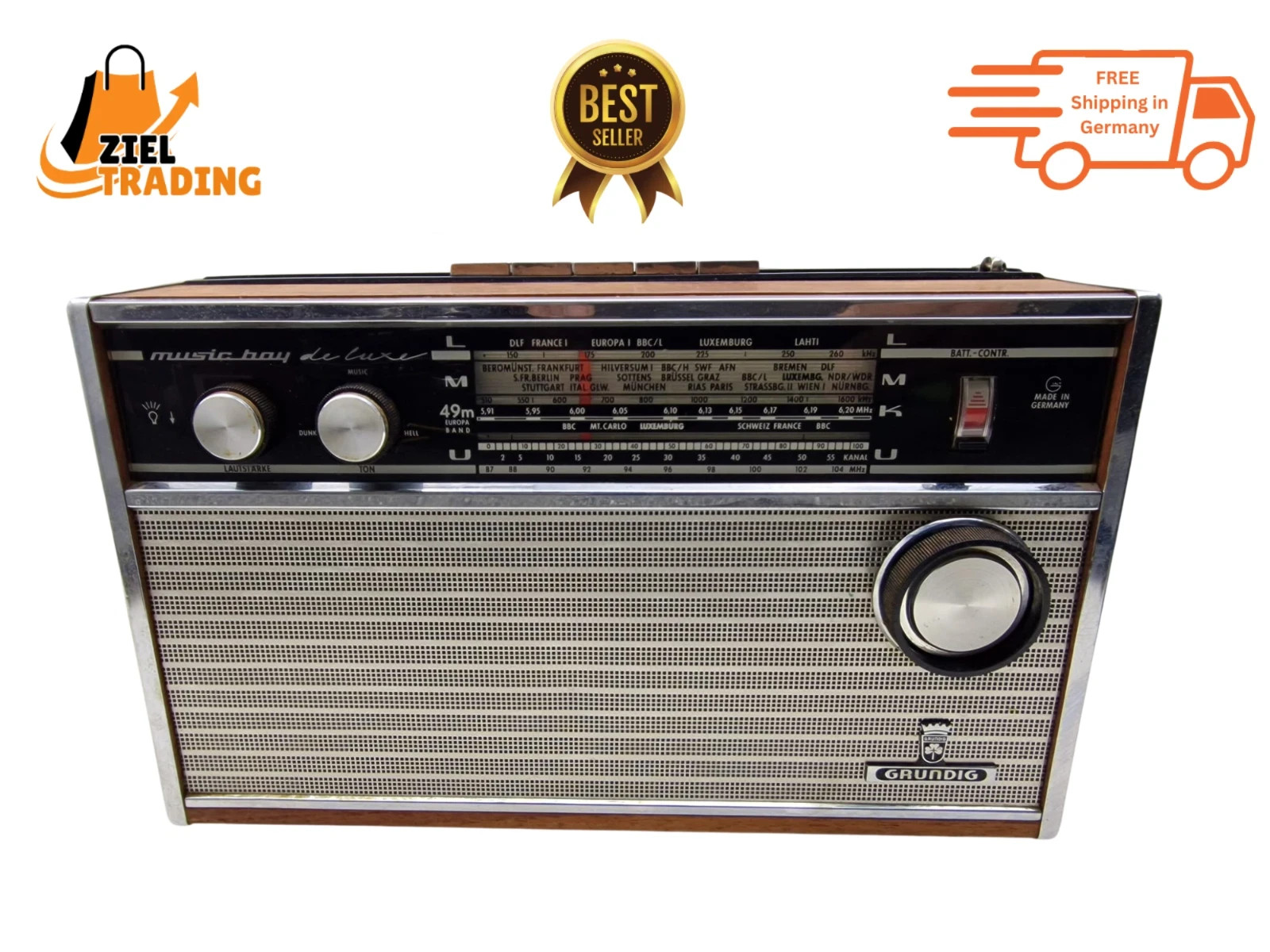 Vintage Grundig Music Boy de Luxe Tragbares Radio – Klassisch Deutsch