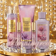 Bath  Body Works Vanilla Ease Fragrance Mist Body Wash Cream Perfume 5 Pc Set