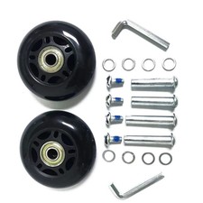 2pcs Luggage Suitcase Wheels, 64mm Rubber Inline Roller Skate Wheels with 8mm...