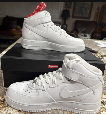 Nike Air Force 1 Mid SP Supreme Triple White 6.5M/8W FZ8784-100