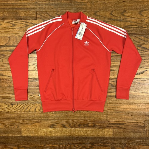 Adidas Originals SST Track Top Jacket Mens Medium Red Trefoil 3 Stripe New