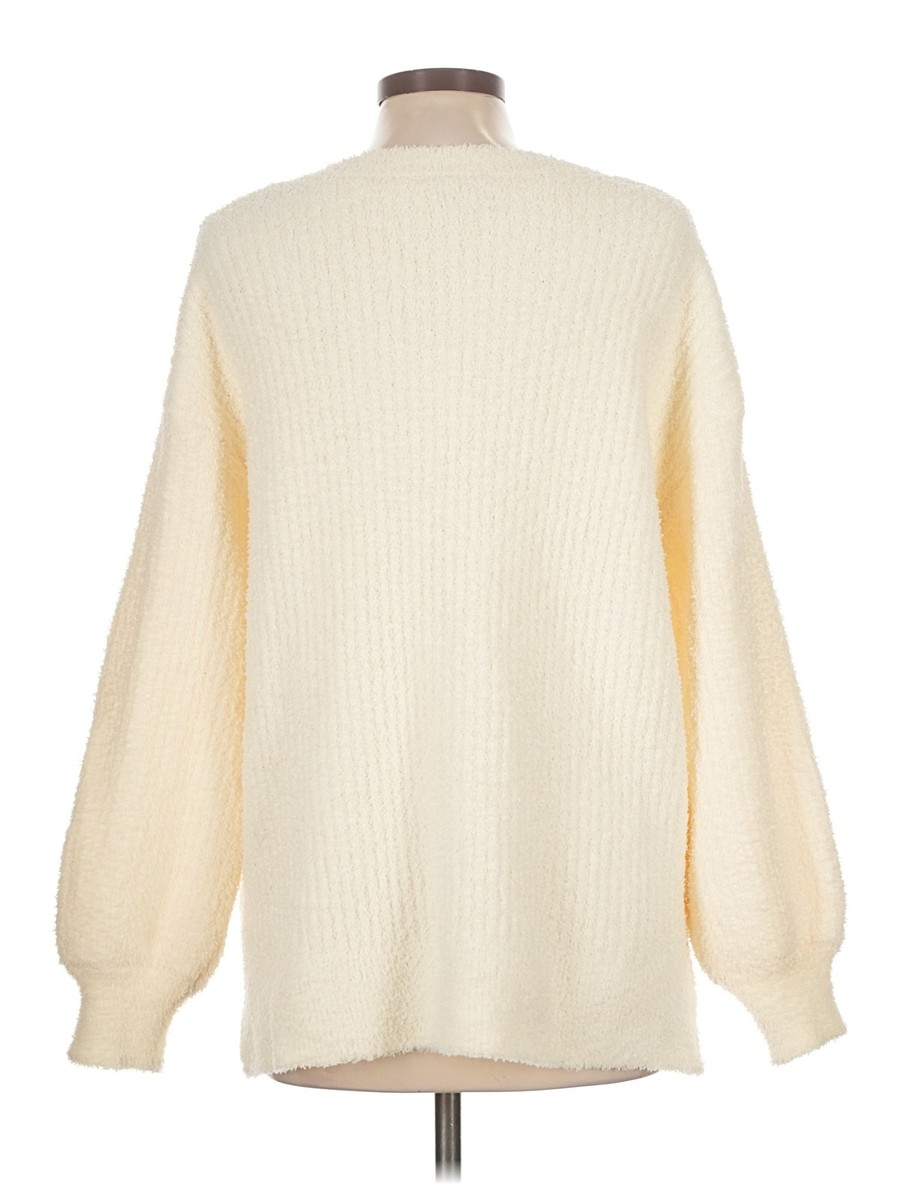 Laurie Felt Women Ivory Pullover Sweater L View 2