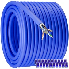 Cat 6 Ethernet Cable Outdoor 400ft (20 RJ45),23AWG Cat 6 Shielded Ethernet Cable