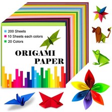 Origami Paper Double Sided Color 200 Sheets,6x6 inch 20 Multicolor