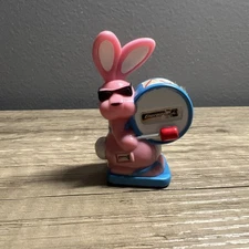 Vintage Pink Energizer Bunny Rabbit With Stickers Windup Toy Works Great