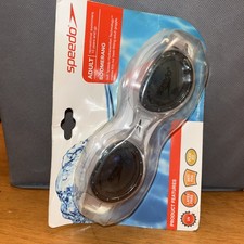 Speedo Adult Boomerang Black Tinted Clear Swim Goggle Ages 15 years and up NEW