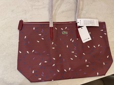 Lacoste Large Tote Bag- Confetti Croc Abimes - Red- NWT