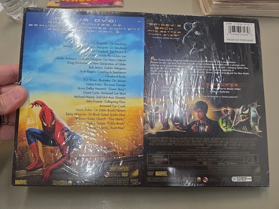 SPIDER-MAN 3 WALMART EXCULUSIVE PACK DVD, BONUS DVD & COMIC BOOK FACTORY SEALED - Image 2 of 2