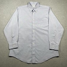Brooks Brothers button down oxford dress shirt mens 16.5-33 blue long sleeve