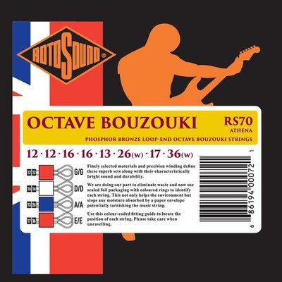 Rotosound RS70 Bouzouki Saiten Phosphorbronze Medium 11 Verbronzt 1 Stück NEU