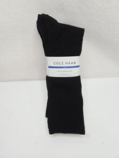 Cole Haan Men's 6 Pair Casual Dress Socks Black Shoe Size 7-12 73 Cotton NEW