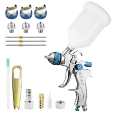 HVLP Auto Paint Air Spray Gun Kit Gravity Feed Car Primer 1.4/1.7/2.0MM Nozzle