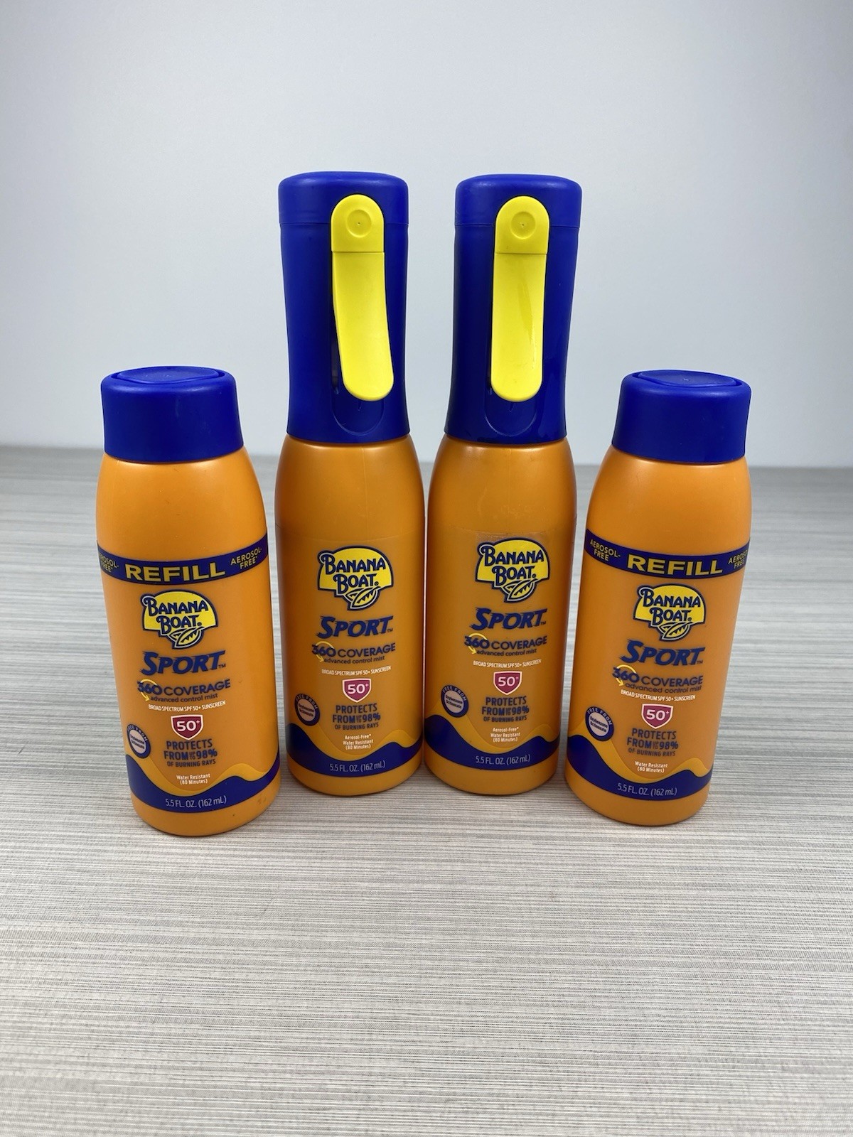 Banana Boat SPORT SPF 50 Sunscreen Spray Mist with Refills for 360 Coverage