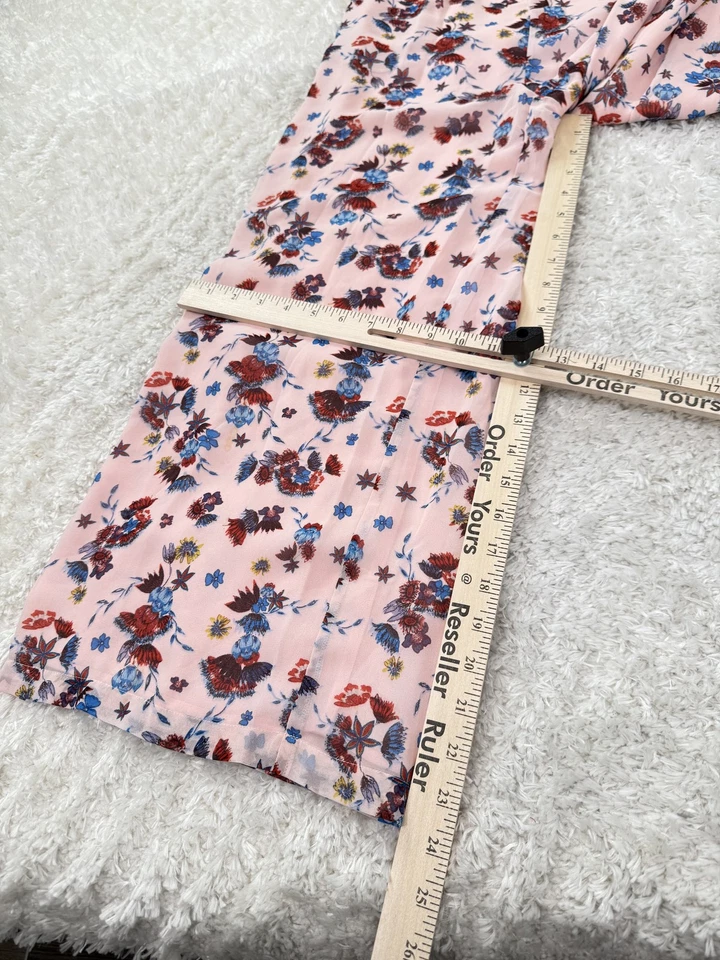 Mono para mujer Rebecca Minkoff 0 rosa floral fuera del hombro bolsillos de pierna ancha boho Foto 4 de 4