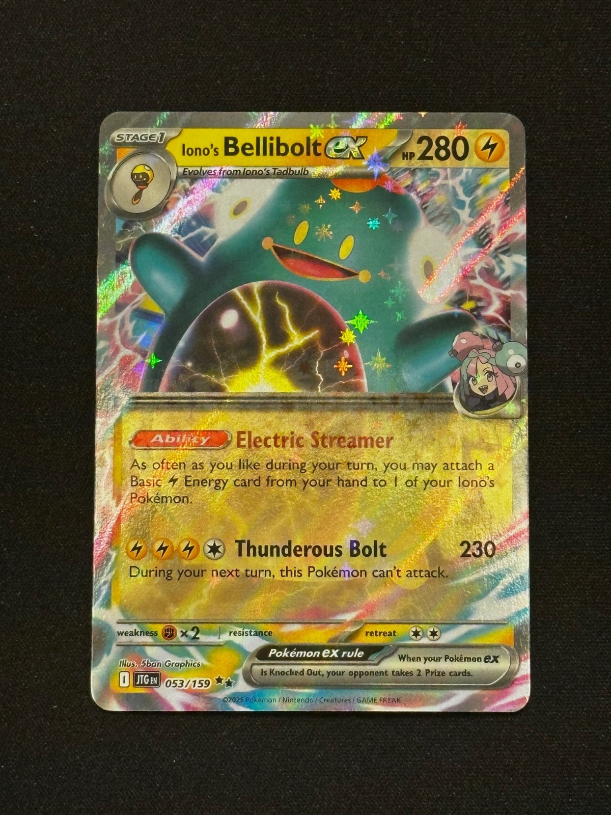 Pokemon Iono's Bellibolt ex 053/159 Sv09: Journey Together Holo