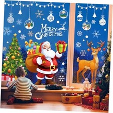 140pcs Christmas Window Clings Cute Christmas A-cute Christmas Window Stickers