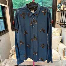 Paul Smith Teal Shirt with Brown Accents XXL