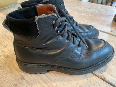 POLO RALPH LAUREN BOOTS  Womens BLACK Leather Commando Made In England 1 owner