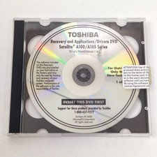 Toshiba A100  A105 Satellite Drivers  Applications DVD 2 Disc Recovery Set