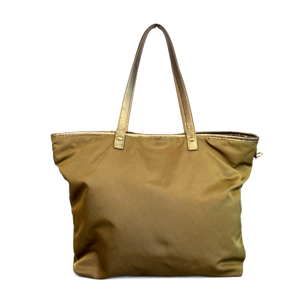 PRADA Nylon Tote Bag Tessuto Logo Gold Brown Italy USED | eBay