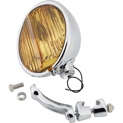 Fog Lamp with Bracket, Amber, fits 1939 Chevy Passenger Car - Picture 3 of 6