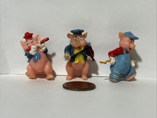 Marx Disneykins 3 Little Pigs plastic figures Disney classic cartoon characters