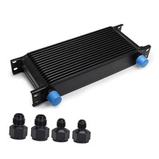 16 Row AN10 10AN Transmission Oil Cooler Kit Stacked Plate With 6AN 8AN 16 row