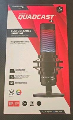 (Used) HyperX QuadCast S RGB LED USB Cardioid Microphone - Black