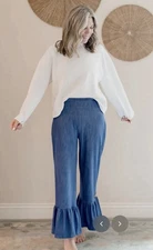 Matilda Jane Stretch Denim Big Ruffle Pants NWT (XXL)