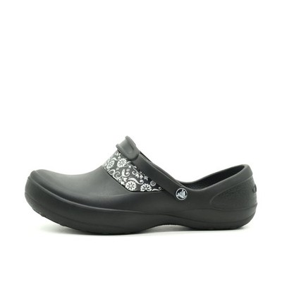 Crocs Damen Clogs EU 43-44 Classic Clog Floral Schwarz Rutschfest Leicht